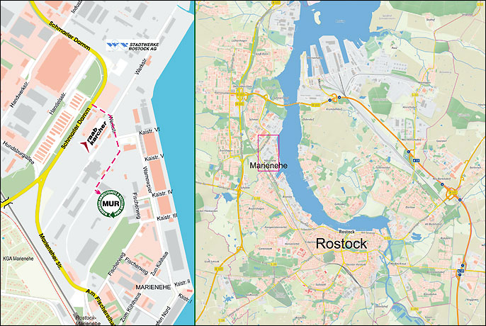 Anfahrtskarte MUR Rostock