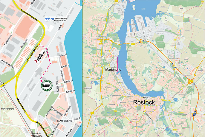Anfahrtskarte MUR Rostock Anfahrtskarte MUR Rostock